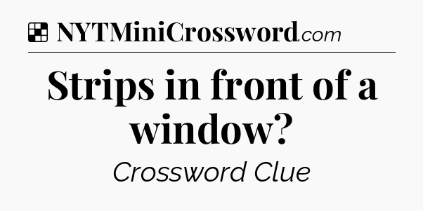 Solution: Strips in front of a window - NYT Crossword