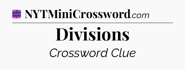 Divisions - Thomas Joseph Crossword