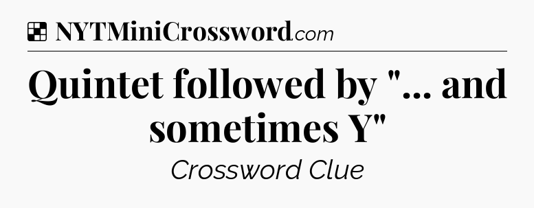 Solution: Quintet followed by 