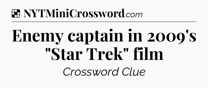 Solution: Enemy captain in 2009's 