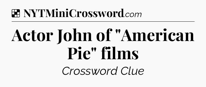 Solution: Actor John of 