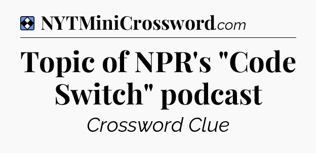 Solution: Topic of NPR's 