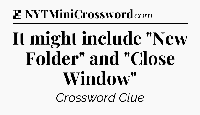 Solution: It might include 