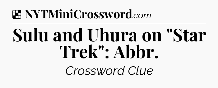 Solution: Sulu and Uhura on 