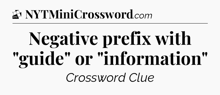 Negative prefix with 