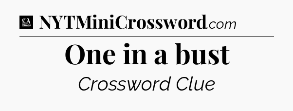 One in a bust - LA Times Crossword