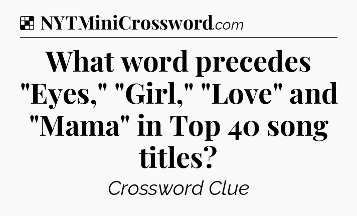 Solution: What word precedes 