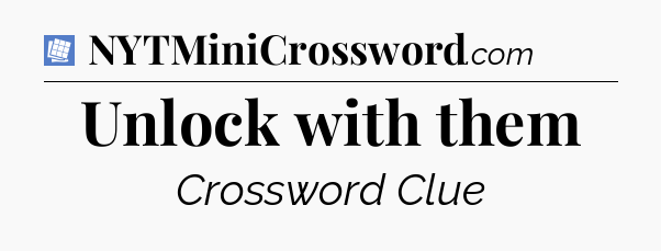 Unlock with them Puzzle Page Crossword Clue