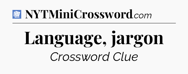 Language, jargon Puzzle Page Crossword Clue