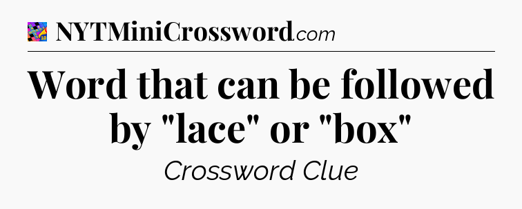 Word that can be followed by 