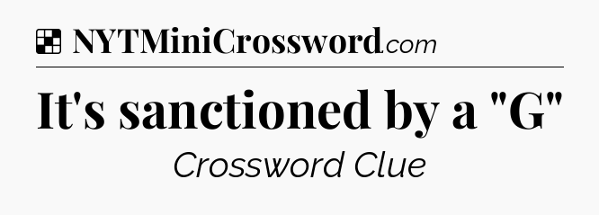 Solution: It's sanctioned by a 