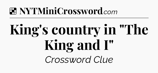 Solution: King's country in 