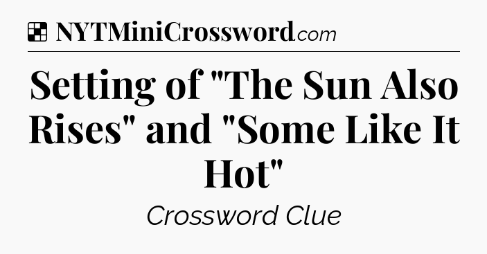 Solution: Setting of 