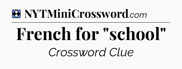 Solution: French for 