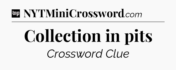 Collection in pits Crossword Clue