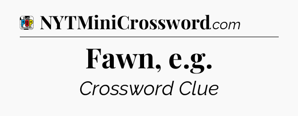 Fawn, e.g Crossword Clue
