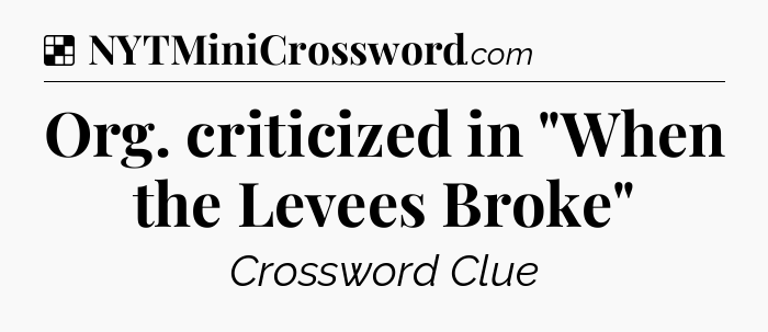 Solution: Org. criticized in 