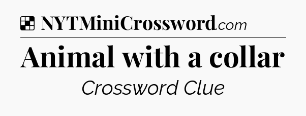 Solution: Animal with a collar - NYT Crossword