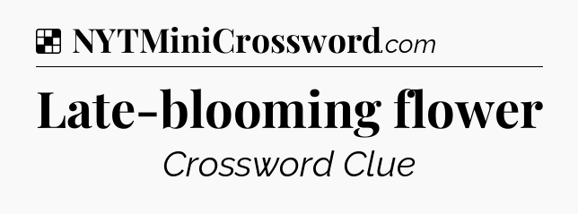 Solution: Late-blooming flower - NYT Crossword