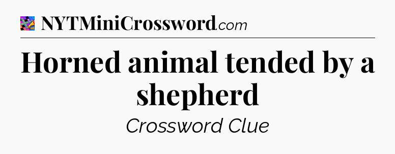 Horned animal tended by a shepherd Crossword Clue