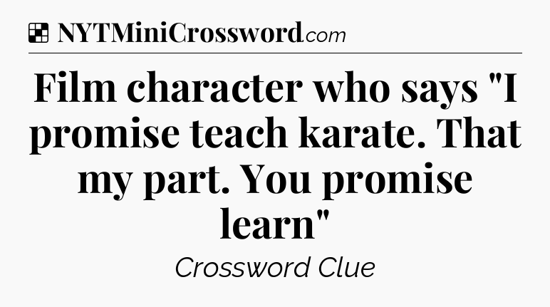 Solution: Film character who says 