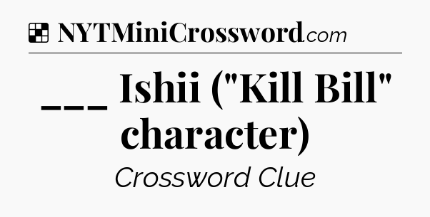 Solution: ___ Ishii (