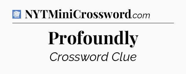 Profoundly Puzzle Page Crossword Clue