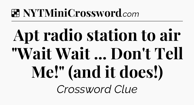 Solution: Apt radio station to air 