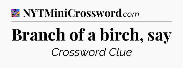 Branch of a birch, say Crossword Clue