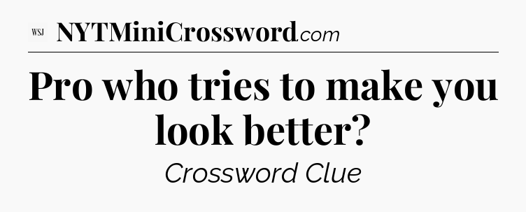 Pro who tries to make you look better - WSJ Crossword