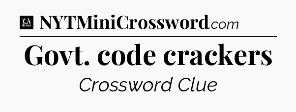 Govt. code crackers - LA Times Crossword