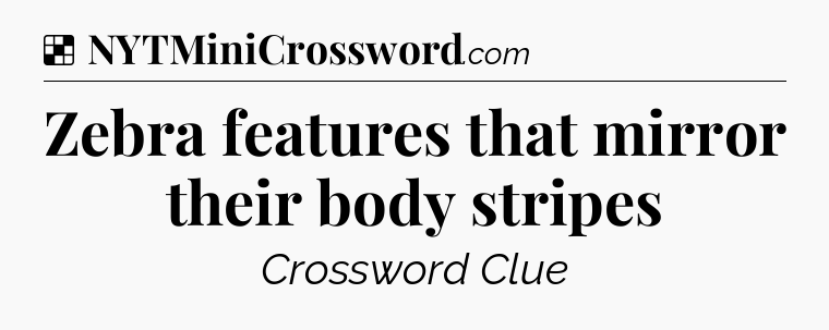 Solution: Zebra features that mirror their body stripes - NYT Crossword