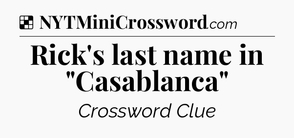 Solution: Rick's last name in 