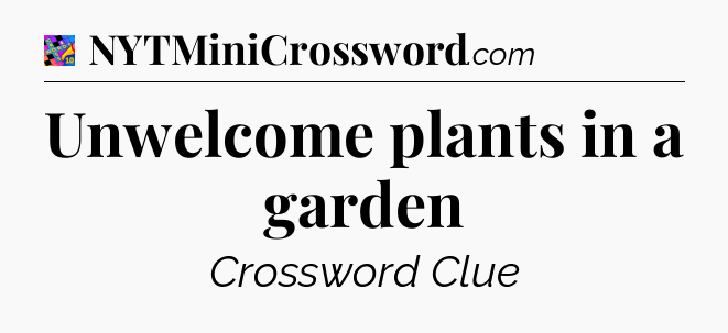 Unwelcome plants in a garden Crossword Clue