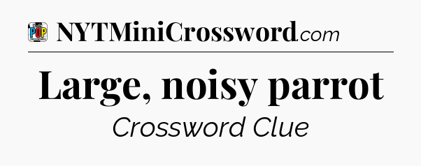 Large, noisy parrot Crossword Clue
