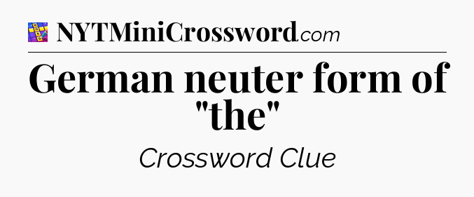 German neuter form of 