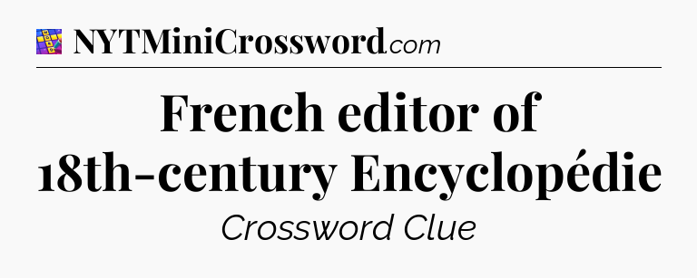 French editor of 18th-century Encyclopédie Codycross