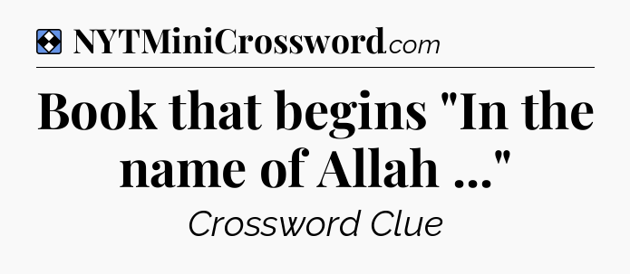 Solution: Book that begins 