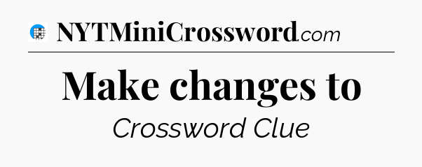 Make changes to Crossword Clue