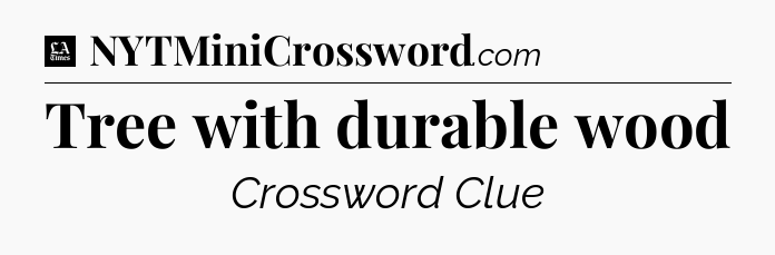 Tree with durable wood - LA Times Crossword