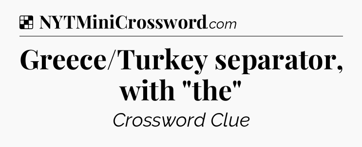 Solution: Greece/Turkey separator, with 