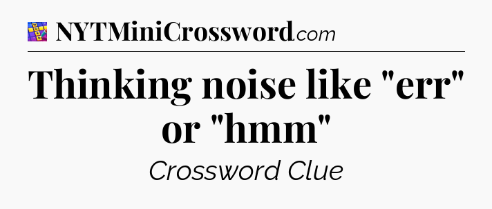 Thinking noise like 