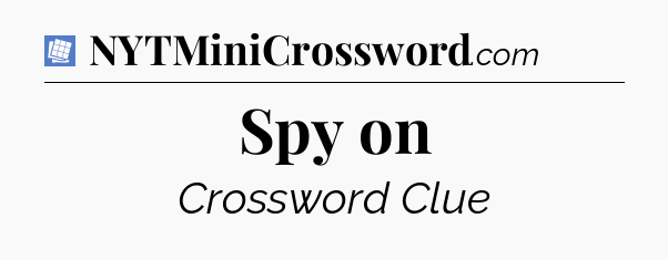 Spy on Puzzle Page Crossword Clue