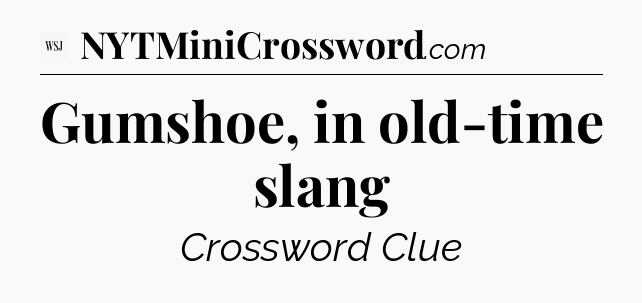 Gumshoe, in old-time slang - WSJ Crossword