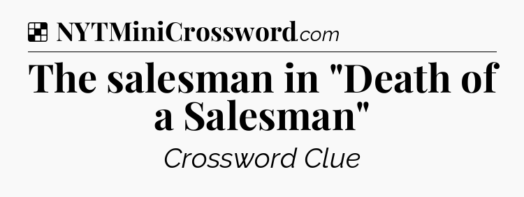 Solution: The salesman in 