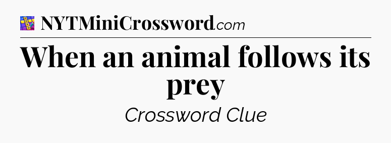 When an animal follows its prey Codycross