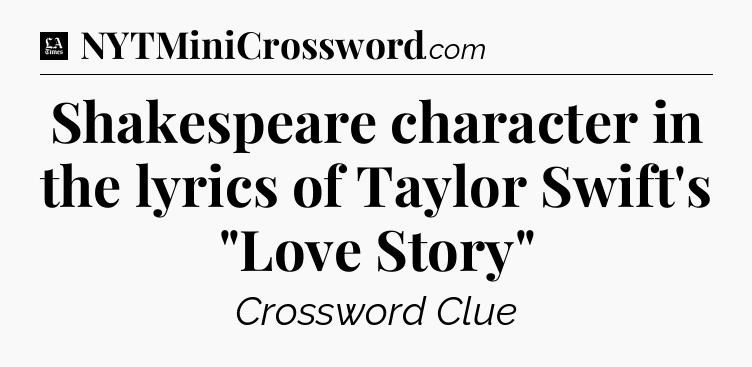 Shakespeare character in the lyrics of Taylor Swift's 