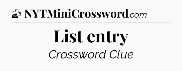 List entry - Daily Themed Classic Crossword