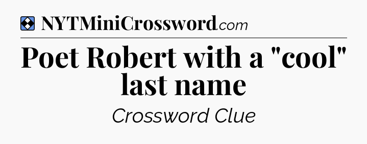 Solution: Poet Robert with a 