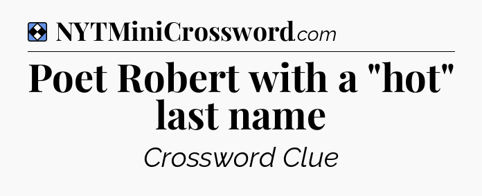 Solution: Poet Robert with a 